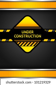 Under construction, black corduroy background. Vector 10eps