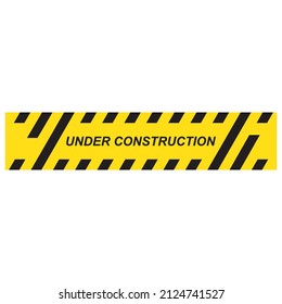 Under construction Black and yellow safety line background vector
