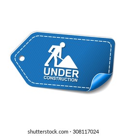 Under Construction Blue Vector Icon Design