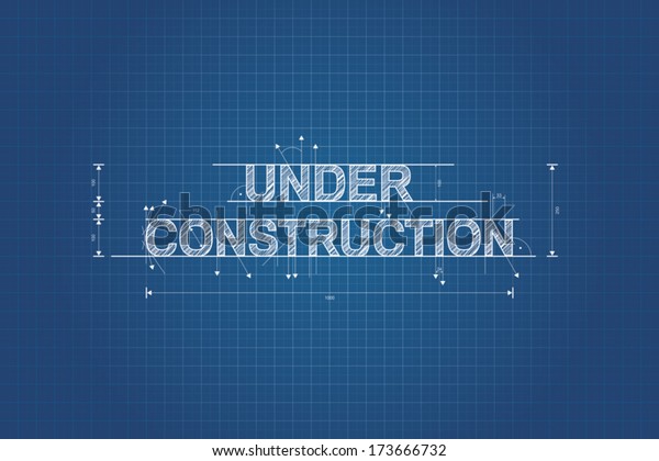 Under construction blueprint, technical drawing,\
scribble style