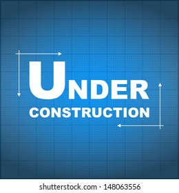 Under construction blueprint, vector eps10 illustration