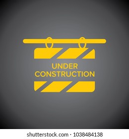 Under Construction Board icon on black background.