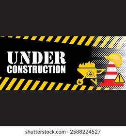 Under Construction Board and sign vector