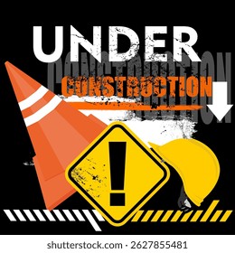 Under Construction, board and sign vector