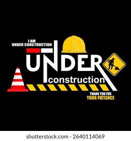 Under Construction, board and sign vector
