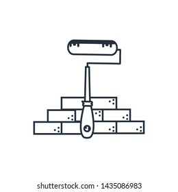 under construction bricks design vector ilustration