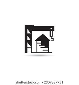 icono de construcción bajo fondo blanco