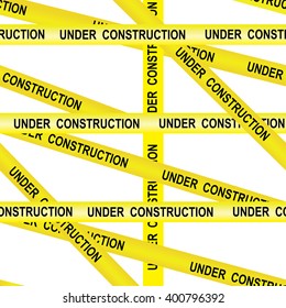Under construction caution tape entrance prohibited background seamless yellow warning caution ribbon tape vector on white background