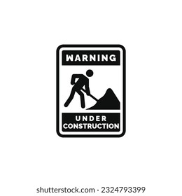Under construction caution warning symbol design vector