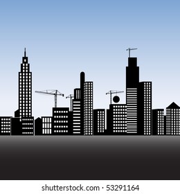 Under construction city vector
