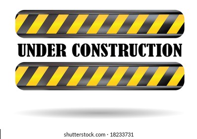 under construction clean sign in white