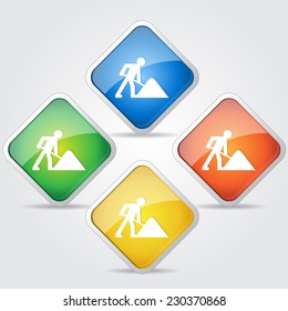 Under Construction Colorful Vector Icon Design