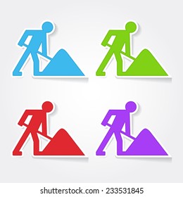 Under Construction Colorful Vector Icon Design