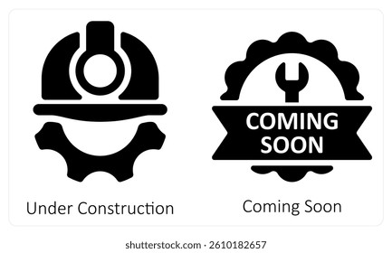 Under Construction and Coming Soon icon concept