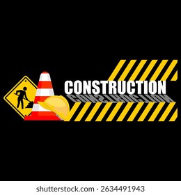 Under Construction, coming soon, sign vector