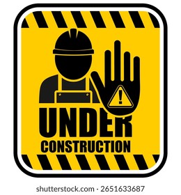 Under Construction, coming soon, sign vector