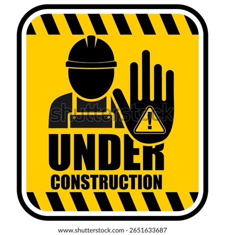 Under Construction, coming soon, sign vector