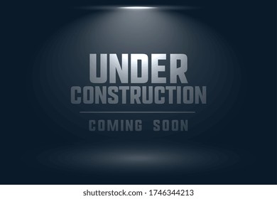 under construction coming soon spot light background