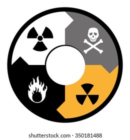 Under construction concept  with danger icons design, vector illustration 10 eps graphic.