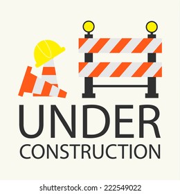 Under construction concept in flat design style, vector illustration