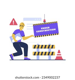 Under construction concept illustration. Flat vector illustration isolated on white background