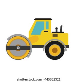 Under construction concept represented by road roller icon. isolated and flat illustration 