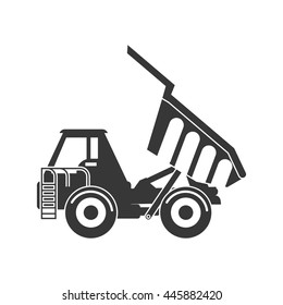 Under construction concept represented by dump truck icon. isolated and flat illustration 
