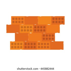 Under construction concept represented by bricks ricon. isolated and flat illustration 