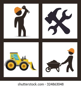 Under construction concept with tools design, vector illustration 10 eps graphic.
