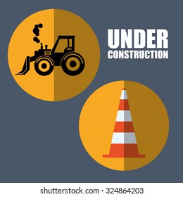 Under construction concept with tools design, vector illustration 10 eps graphic.