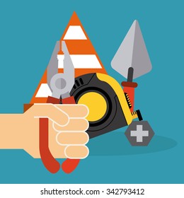 Under construction concept with tools design, vector illustration 10 eps graphic