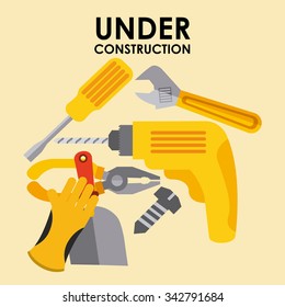Under construction concept with tools icons design, vector illustration 10 eps graphic
