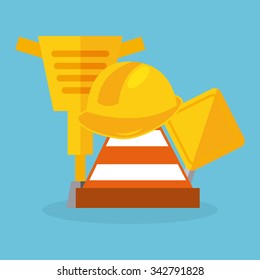 Under construction concept with tools icons design, vector illustration 10 eps graphic