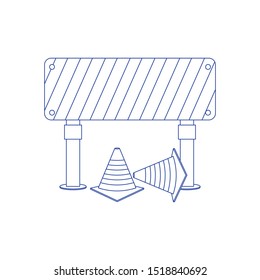 Under construction concept, vector illustration. Construction icons. Concept of line icon