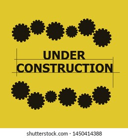 Under construction concept. Warning tape banner