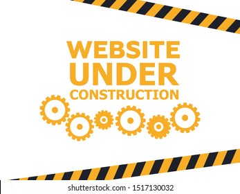 Under construction concept. Warning tape banner