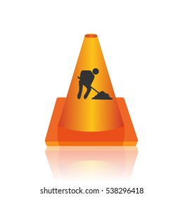 Under construction cone illustration