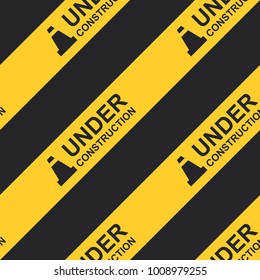 Under construction cone seamless pattern