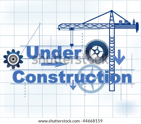 Under construction - crane gears words