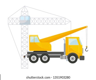 under construction crane truck icon