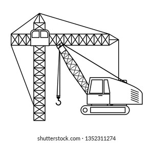 under construction crane truck icon