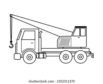 Under Construction Crane Truck Icon Stock Vector (Royalty Free ...