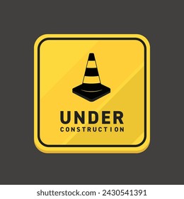Signo personalizado en construcción amarillo