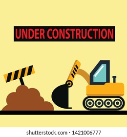 under construction danger vector mono symbol.