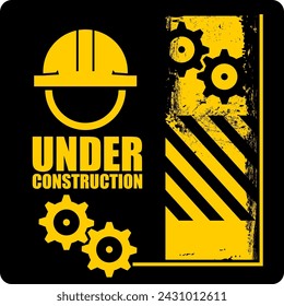 under construction design, board and sign vector