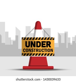 Under Construction Design On White Background Stock Vector (Royalty ...