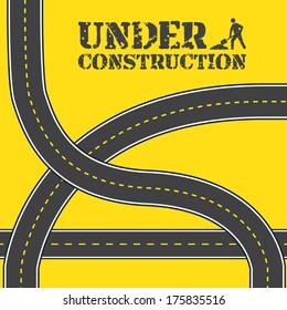 Under construction design on yellow background, Vector illustration 