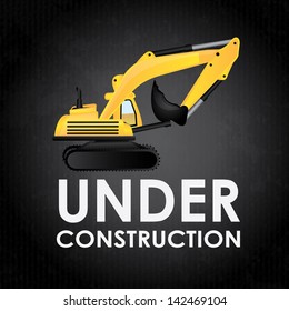under construction design over black background vector illustration