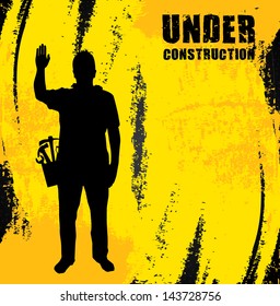 under construction design over black background vector illustration