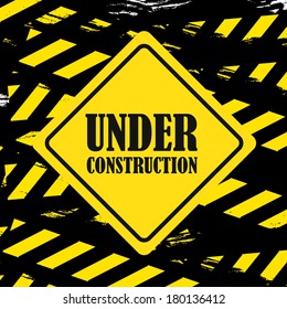 under construction design over black background vector illustration